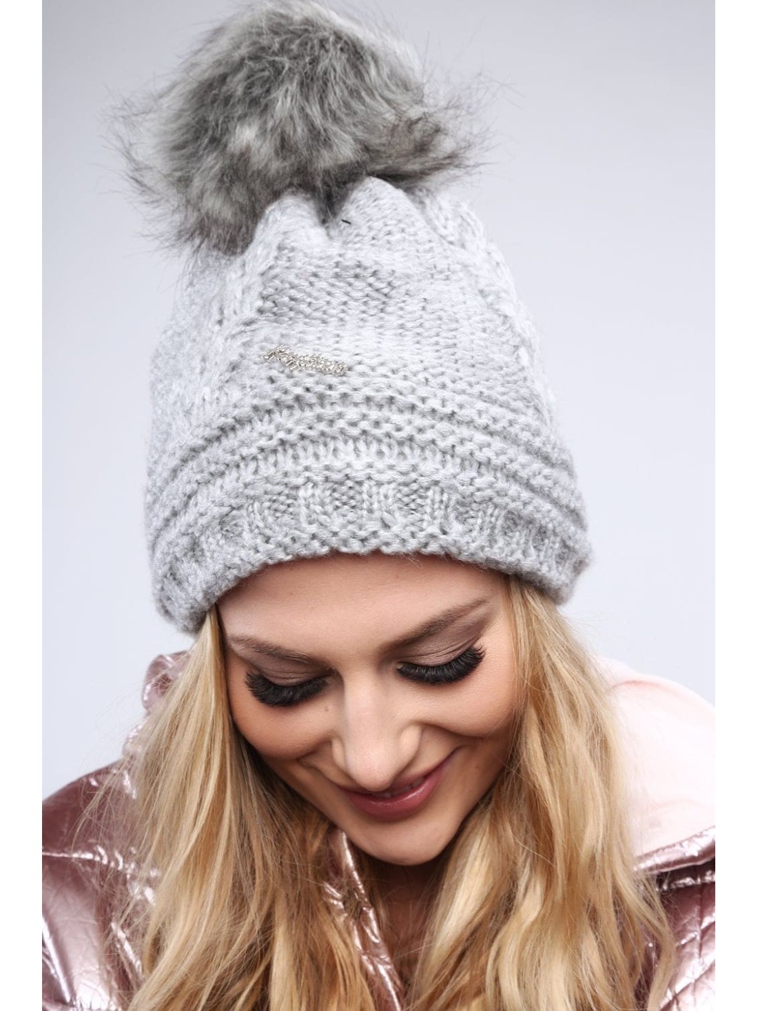 Light gray winter hat C10 - Online store - Boutique